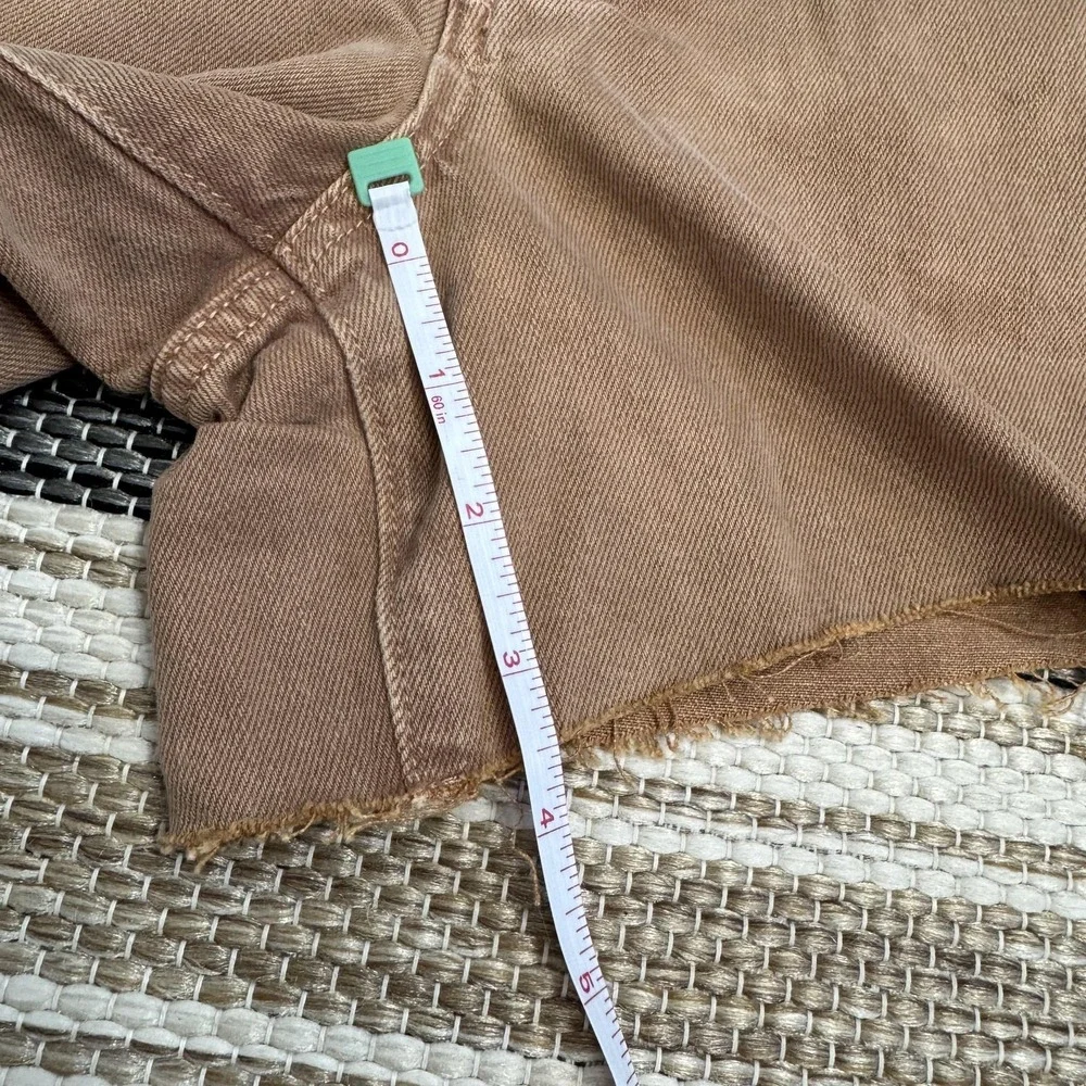 Free People We The Free Ivy Mid Rise Shorts Women's 28 Brown Denim Festival Boho